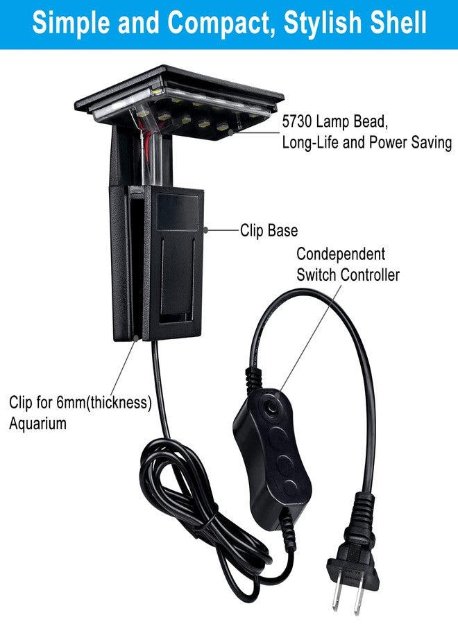 WEAVERBIRD Aquarium Light Fish Tank LED Light 6W 12 LED Planted Clip Lamp for 8-15Inch 6mm Thick Fish Tanks - Image 4